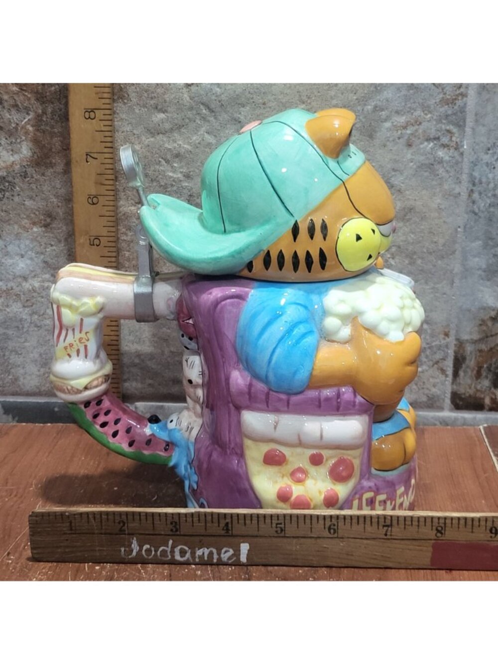 VTG Garfield Weekend Warrior Collectors Stein Danbury Mint  Jim Davis Paws 1993 - Picture 9 of 14